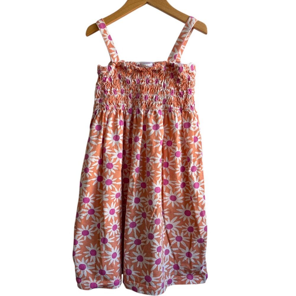 Hanna Andersson Smocked Sundress Daisy Floral Print  130cm Size 8